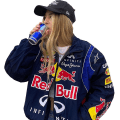 Miniatyrbilde 2 av 5: Racingjakke Vintage, Bomberjakke Trykk, F1 Streetwear Jakke Y2k S