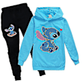 Pikkukuva 3 / 3: Lilo ja Stitch -verryttelyasu 2 osaa Hupparihousut Asusetti Urheiluvaatteet Lapsille Sky 130cm