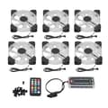 6st Computer Fan 120mm Ultra Quiet Adjustable Color RGB PC Computer Case Noise Reducing Cooling Fan with Remote Control Hub