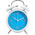 Miniatyrbild 4 av 5: Väckarklocka för tunga sovare, bakgrundsbelysning, batteridriven gammaldags väckarklocka för sovrum A White shell blue surface
