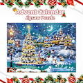 Miniatyrbilde 2 av 5: Adventskalender Puslespill 2024 Jul Puslespill 1008 Brikker, Jul Snø Natt 24 Dager Jul Nedtelling Kalender Puslespill for Voksne