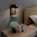 Miniatyrbild 3 av 5: 2-pack LED-vägglampa för inomhusbruk med USB-port: 12 W trefärgad dimbar modern vägglampa med strömbrytare, väggläslampa, 330 roterbar sänglampa