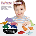 Miniatyrbillede 2 af 5: Balance-Dinosaur Legetøj Dyr Træ Byggeklodser Tidlig Uddannelse Dinosaur Stable Balance Julegave Fødselsdag Gaver Til Drenge Børn Piger