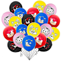 Miniatyrbild 4 av 4: 【Fisksvansflagga + ballonger 20 st + 1 stort pluggkort + 24 små plugggrader】 Högkvalitativ födelsedagsfestuppsättning
