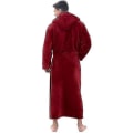 Miniatyrbilde 4 av 4: Flanell Morgenkåpe for Menn med Hetter, Tykk og Varm, Ekstra Lang Kimono Purple XL