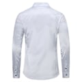 Miniatyrbillede 3 af 5: Sliktaa Mænd Casual Mode Skinnende Langærmet Slim-Fit Formel Skjorte White M
