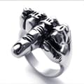 Rock Style Ring Trend Vertikal Langfinger Mønster Smykker Ring Til Mænd D244-Silver 14