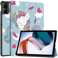 Miniatyrbillede 1 af 5: For Xiaomi Redmi Pad Se PU Læder Tablet Etui Mønstertryk Tablet Cover Med Tredelt Stativ
