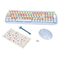 Keyboard and Mouse Combo 2.4G Wireless Technology Smart Power Saving Long Distance Transmission Keyboard and Mouse Light Blue Mixed Color