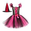Miniatyrbillede 1 af 5: Halloween-kostume til børn, heks cosplay kjole, pige heks kjole sæt Rose Red M