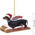 Miniatyrbillede 5 af 5: 7 stk. Juletræspynt, Dachshund Julehæng, Dobbeltsidet Tryk, Juletræshængende Dekoration