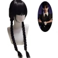 Pikkukuva 1 / 4: 4-9-vuotiaille tytöille Wednesday Addams -cosplay-asusetti karnevaaliin ja juhliin / mekko/peruukki/mekko+peruukki lahjoina Only Wigs One Size