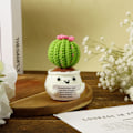 Miniatyrbild 4 av 5: Virkad Positiv Kaktus, Handgjord Stickad Kaktus Leksak Söt Rolig Potatis Emotionell Positiv Liv Dockor Prydnader Presenter med Uppmuntrande Kort