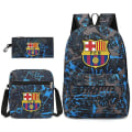 Miniatyrbild 1 av 5: Sport Lionel Messi Ryggsäck Skolryggsäck Axelväska Pennfodral Tre-delad Set Blue3