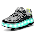 Miniatyrbillede 1 af 5: Børns Sneakers Dobbelthjulede Sko Led Lys Sko Q7-yky Black 39