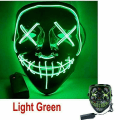 Miniatyrbillede 4 af 4: Neon-stingninger LED-maske Trådlys Kostume Purge Party Cosplay Halloween masker Light Green