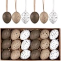 Miniatyrbild 1 av 5: Valery Madelyn 18-pack Påskägg Dekoration Trädprydnader Set, 4CM Osplitterliga Hängande Påskägg för Träd, Färgglada Påskkorg Fyllmedel Ägg Bulk Woodland