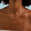 Miniatyrbillede 2 af 5: Bebetter Lariat Guld Halskæde Til Kvinder, Fin Lang Halskæde 14k Guldbelagt/sølv Y-formet Vedhæng Halskæde Trendy Lagdelt Cz Perlekæde Drop Nec Y Layered Box-GD