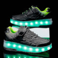 Miniatyrbillede 3 af 5: Børns Sneakers Dobbelthjulede Sko Led Lys Sko Q7-yky Black 28