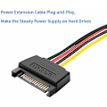 Miniatyrbillede 5 af 5: 15-polet SATA han til 2 SATA hun splitter Y-kabel 20 cm