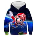 Super Mario Print Børne Hættetrøjer Langærmet Hætte Pullover Sportstop D 7-8 Years