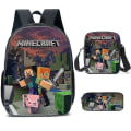 Miniatyrbillede 2 af 5: Minecraft Rygsæk til Børn i Grundskolen og Ungdomsskolen - Minecraft Spil Tilbehør Rygsæk Tredelt Sæt V