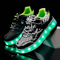Miniatyrbillede 2 af 5: Børns Sneakers Dobbelthjulede Sko Led Lys Sko Q7-yky Black 39