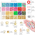 Miniatyrbillede 3 af 5: Lerperler til Armbåndsfremstillingssæt, 5080 stk Acsergery Gave Flad Perler til