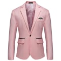 Miniatyrbilde 1 av 2: Allthemen Herre Business Casual Enknappsjakke med hakket revers i ensfarget Pink 2XL