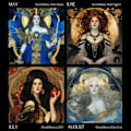 Pikkukuva 2 / 5: Dark Goddess 2024 -kalenteri Musta Kuun Vaihe Seinäkalenteri Bohemian Gothic Pagan Huonekalenteri