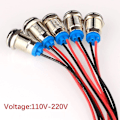Miniatyrbilde 2 av 5: 5 stk 10mm 230V AC LED Metall Vanntett Indikatorsignallampe (gul)