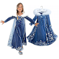 Pikkukuva 2 / 3: Frozen 2 Elsa Prinsessan Lumikuningatar Mekko ja Viitta Lapsille Tytöille Halloween-juhliin Cosplay Jääkuningatar Hieno Pukeutuminen Joulu Syntymäpäiväesitys Asuste 7-8 Years
