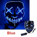 Miniatyrbillede 4 af 4: Neon-stingninger LED-maske Trådlys Kostume Purge Party Cosplay Halloween masker Blue