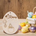 Miniatyrbilde 2 av 5: 10 stk/sett Trepynt Eggformet Påskedekorasjon Tre Egg Hengepynt for Påskefest F