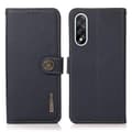 För OnePlus Nord 5 5G Fodral Äkta Kohud Plånboksfodral Blue