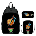 Miniatyrbild 1 av 5: 2024 Nya Teenage Mutant Ninja Turtles Skolväska Axelväska Pennväska 3-pack 16\" Ryggsäck Cartoon Tryckt Väskor Pojkar Födelsedagspresent T-06