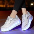 Miniatyrbilde 5 av 5: Barns Sneakers Dobbelthjulssko Led Lyssko Q7-yky White 31