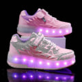 Miniatyrbillede 3 af 5: Børns Sneakers Dobbelthjulede Sko Led Lys Sko Q7-yky Pink 34