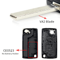 Miniatyrbillede 1 af 5: Udskiftning af bilnøgleskal Flip til Fiat Scudo Ulysse Passende Lancia Phedra Hu83/va2 Klinge Ce0523 Ce0536 2/3/4 Knapper Fob Etui VA2 CE0523 3 Buttons