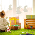 Miniatyrbild 3 av 5: 10 st Påsksmycken Dekorativa Uthålade Design Träkaninägg Kycklinghänge för Fest 7