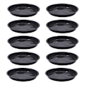 Pikkukuva 1 / 5: 10 kpl 10 kokoa Muoviset pyöreät kukkaruukkujen alustat, puutarhan istutuslautanen, Jikaix Black 21cm x 21cm x 2.4cm