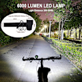 Pikkukuva 4 / 5: Pyörävalot, 6000 lumenia 5 LED-pyörävaloa, vedenpitävä maastopyörän etuvalo, ladattava akkukotelo, 3 tilaa pyörävalot etupäälamppu