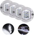4 Pak Led Bådslys 12v Rundt Marine Lampe Led Hængslet Lys Til Båd Dæk white