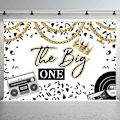 Pikkukuva 3 / 5: Hip Hop 1-vuotis syntymäpäivätausta 7x5ft Leopardi Our Notorious Is The Big One Juhlat Koristelu Old School Rap The Big One Ensimmäinen Syntymäpäivä Valokuvaus Tausta