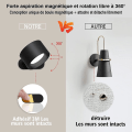Miniatyrbillede 3 af 5: Indendørs væglampe, berøringsstyret LED-væglampe med USB-opladningsport, 3 lysstyrkeniveauer, 3 temperaturer, 360° roterbar natlampe til soveværelset