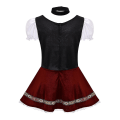 Miniatyrbild 5 av 5: Oktoberfestdräkt för kvinnor, Halloween Öl-tjänsteflicka Kostymer Sammet Snörning Klänning Blue M