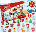 Miniatyrbillede 2 af 5: Kalender 2023 Jule-nedtællingskalender Legetøj 24 stk. Assorterede Søde Mochi Dyr Squishy Holdbar Høj Kvalitet 1