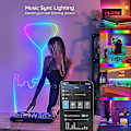 Miniatyrbillede 5 af 5: Led Strip 1m-30m Rgbic 2835 Bluetooth App Kontrol Jageffekt Lys Fleksibel Tape Diode Bånd Tv Baggrundsbelysning Værelse Dekoration 30M Full Set 5050 24Key Bluetooth