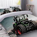 Miniatyrbild 1 av 4: Traktor Täcke Set 2/3 Delar Pojkar Traktor Sängkläder Set Med Kuddfodral 50x75 Cm För Barn Barn Tonåringar 135x200cm
