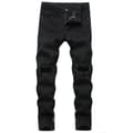 VAWAN Herr Ripped Distressed Slim Fit Rak Passform Jeans Black EU 28